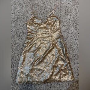 Abercrombie & Fitch Shimmering Gold Mini Dress